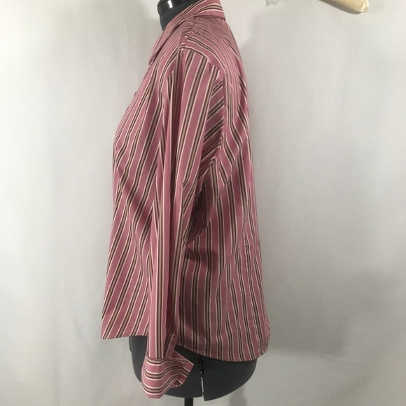 *4/$20* VanHeusen Long Sleeve Stripe Button Up Top - Picture 2 of 8